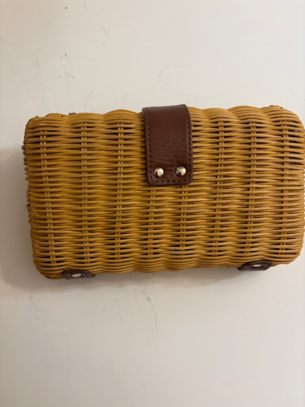 J Crew Rattan clutch purse with chain strap - Picture 3 of 11